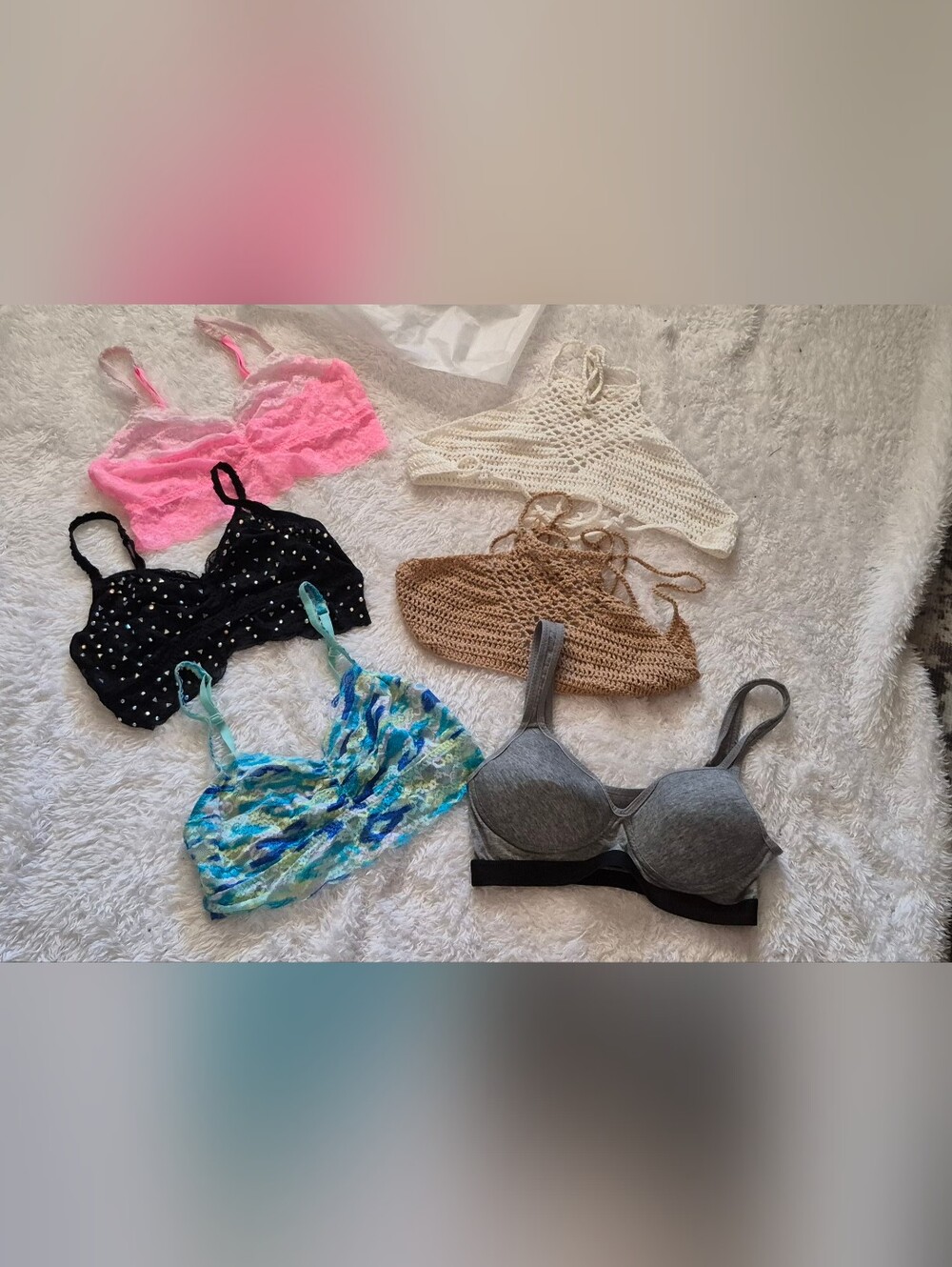 PINK Victoria's Secret Lace Bandeau - With Two Small Tank Tops.